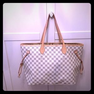 Designer Inspired Tote - Blue and White